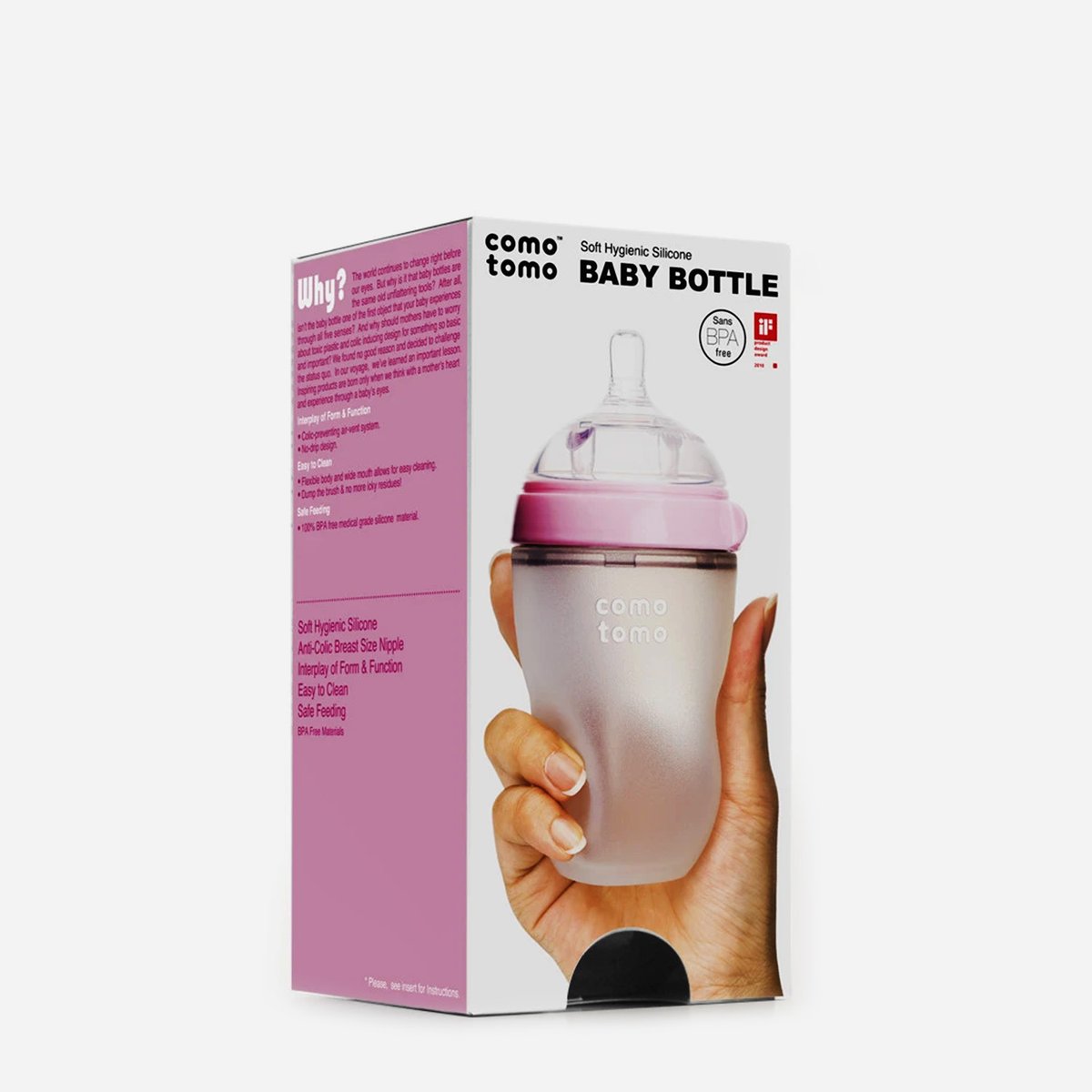 Bình Sữa Silicone Mềm Comotomo ( 150ml/250ml Full Màu Full Box) - Hình ảnh 5