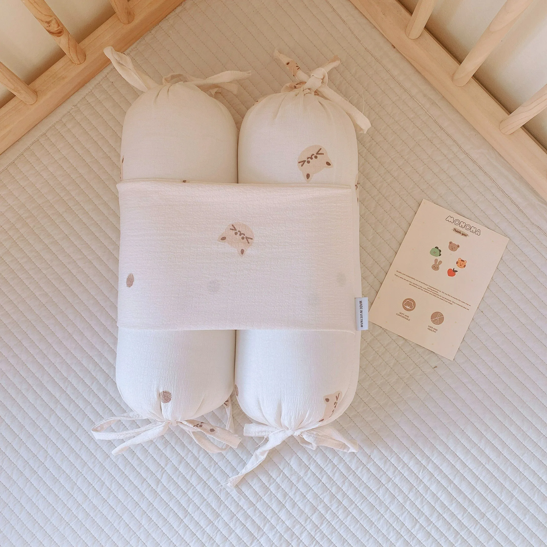 Gối chặn cho bé Monona, Giúp bé có giấc ngủ sâu hơn, chống giật mình hiệu quả - Hình ảnh 3