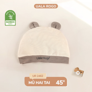 Mũ sơ sinh UALA ROGO vải sợi tre 0-3M UR-2462 - Màu Nâu
