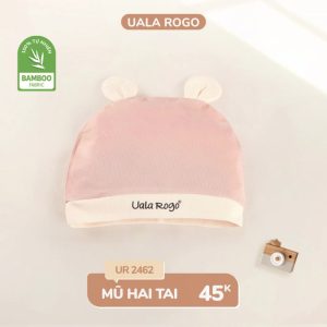 Mũ sơ sinh UALA ROGO vải sợi tre 0-3M UR-2462 - Màu Hồng