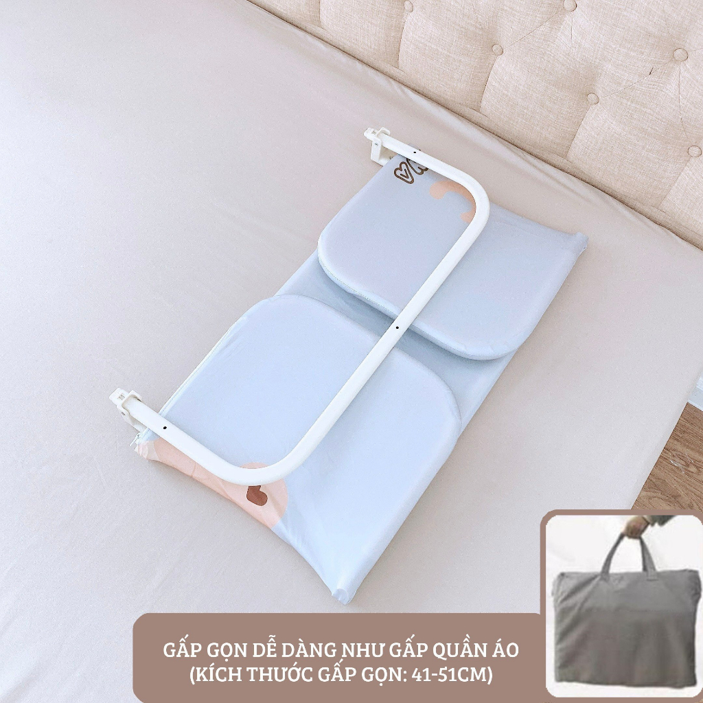 Thanh chắn giường nâng hạ độ cao Monona, gập gọn thông minh, vải tháo rời được - Hình ảnh 4