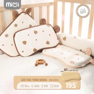 Gối Cao Su Non trần bông Tod Ualarogo Mềm Mại Thoáng Khí Chống Bẹp Đầu Êm Nhẹ An Toàn Cho Bé Từ 3 m