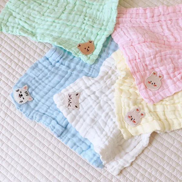 Set 3 khăn sữa 6 lớp xô nhăn Momona Organic cho bé - Hình ảnh 3