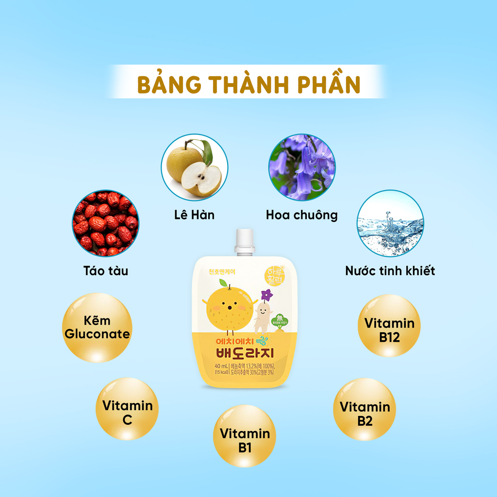 Nước hồng sâm lê hoa chuông Chunho cho trẻ em từ 2 tuổi - Hình ảnh 7