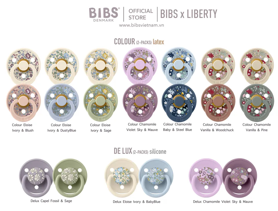 Ti Giả BIBS X LIBERTY Cao su non Đan Mạch Chính Hãng Cho Bé x tặng kèm nắp trứng - Hình ảnh 2