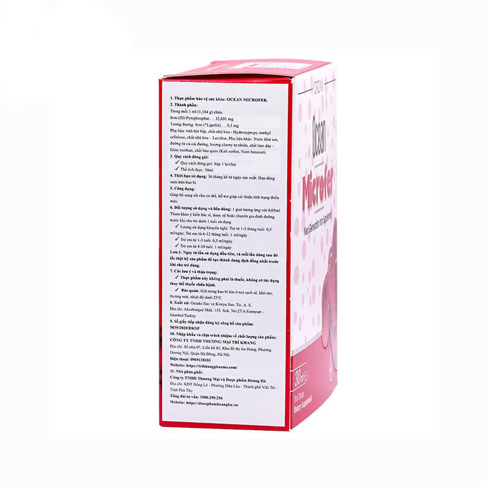 Sắt hữu cơ ocean Microfer - hỗ trợ cải thiện tình trạng thiếu máu cho bé từ 1 tháng tuổi - Hình ảnh 2