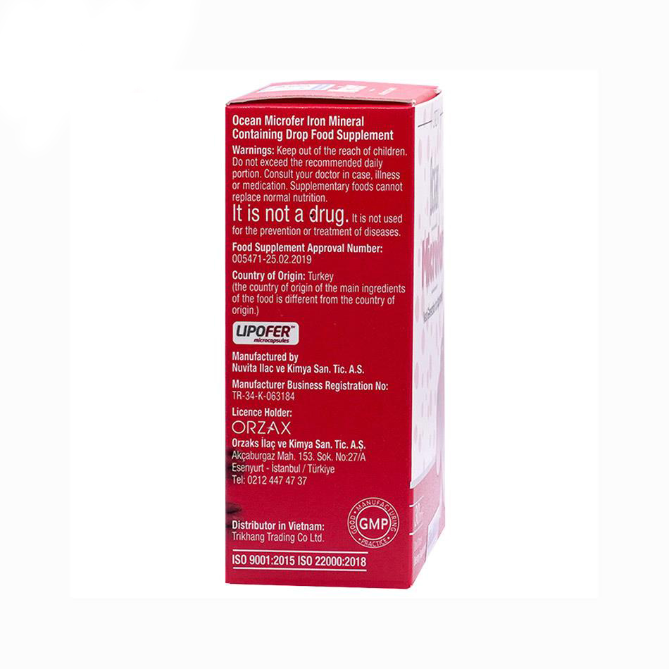 Sắt hữu cơ ocean Microfer - hỗ trợ cải thiện tình trạng thiếu máu cho bé từ 1 tháng tuổi - Hình ảnh 3