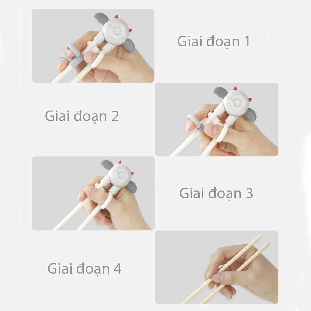 Đũa Tập Gắp Xỏ Ngón Cho Bé Tập Ăn Misuta - Hình ảnh 4