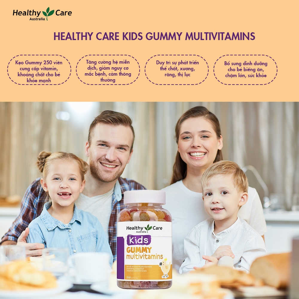 Kẹo Dẻo Gummy Multivitamin Healthycare Cho Bé Từ 2 Tuổi - 250 viên - Hình ảnh 6