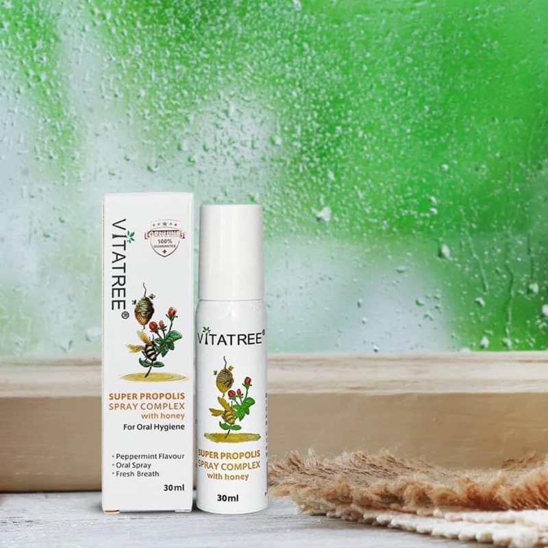 Xịt keo ong Vitatree Super Propolis Spray Complex With Honey hỗ trợ chống oxy hóa, giảm đau rát họng (30ml) - Hình ảnh 2