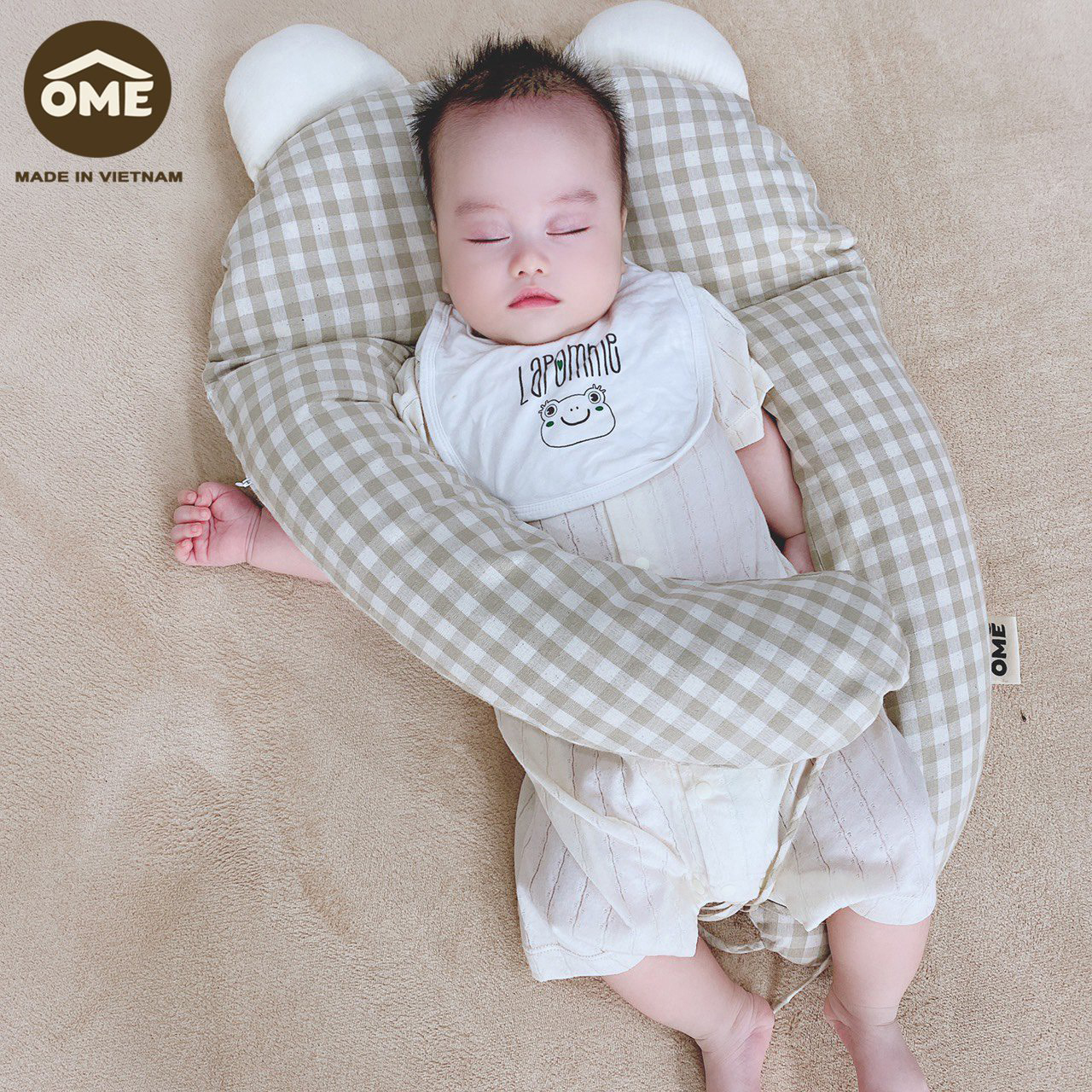 Gối ôm 4 tư thế OME - Gối Chữ U Cho Bé Gối Đa Năng - Chống Giật Mình Chống Méo Đầu, Giúp Bé Ngủ Ngon - Hình ảnh 10