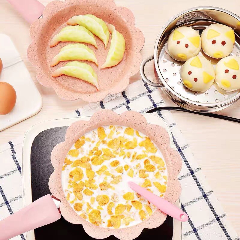 Bộ Nồi Chảo Sakura Đá Hình Hoa Chống Dính + Tặng Kèm Muỗng - Hình ảnh 5