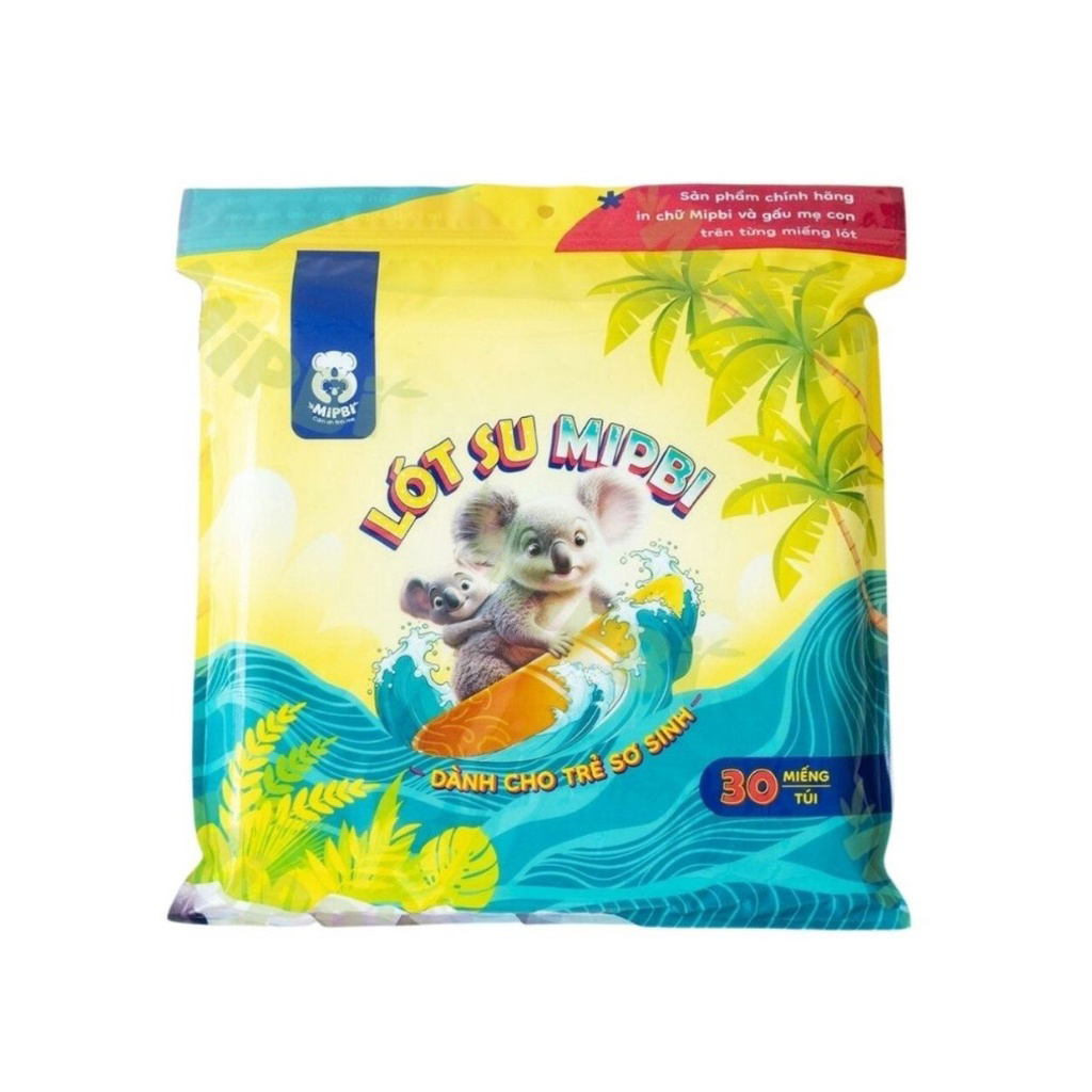 Tấm Lót Sữa Sơ Sinh Mipbi 3 Lớp (Gói 30 tờ)
