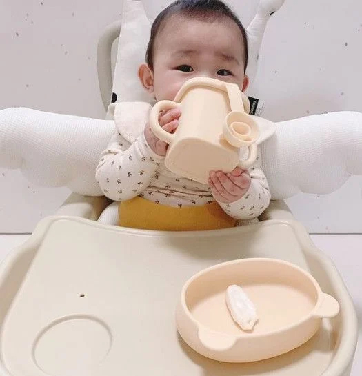 Cốc Uống Nước Có Nắp Hình Gấu Silicone Bluemama Modui Hàn Quốc - Hình ảnh 7