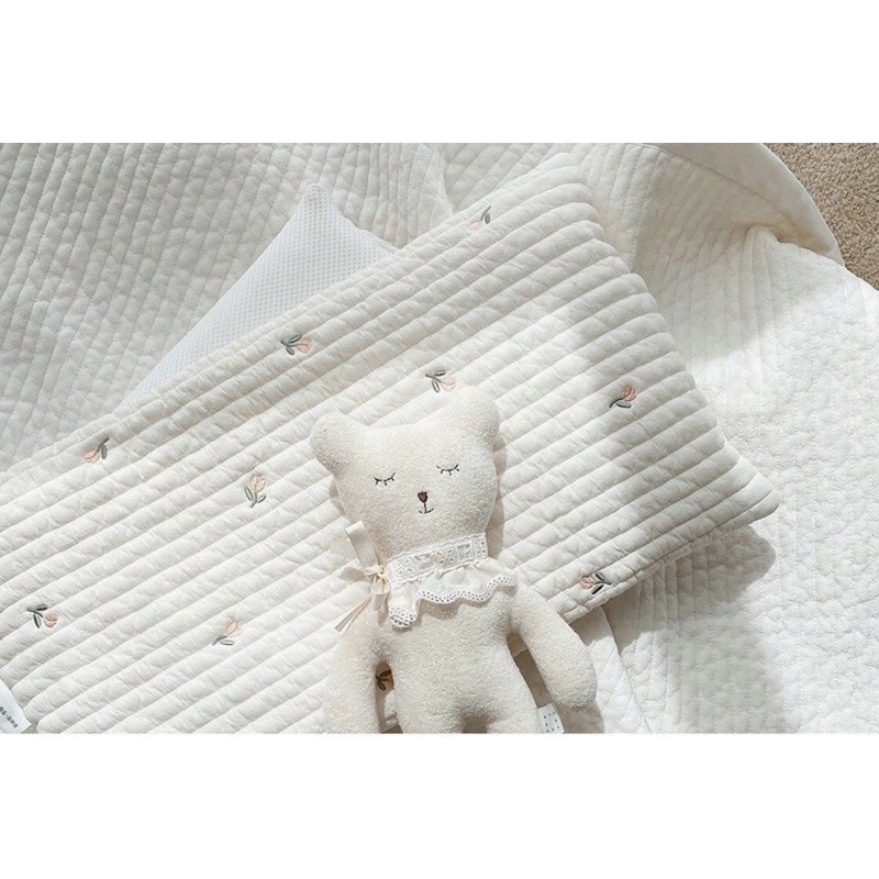 Gối Mỏng Sơ Sinh Dottodot Malolotte Hàn Quốc Thêu Quilting Hình Chữ Nhật Made In Korea - Hình ảnh 5