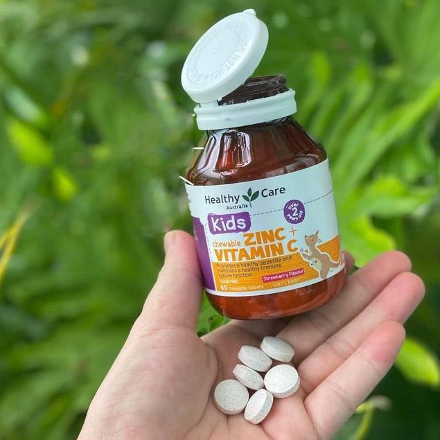 Viên Nhai Bổ Sung Kẽm Vitamin C Healthy Care Kids Zinc + Vitamin C 60 Viên Cho Bé Từ 2 Tuổi - Hình ảnh 2