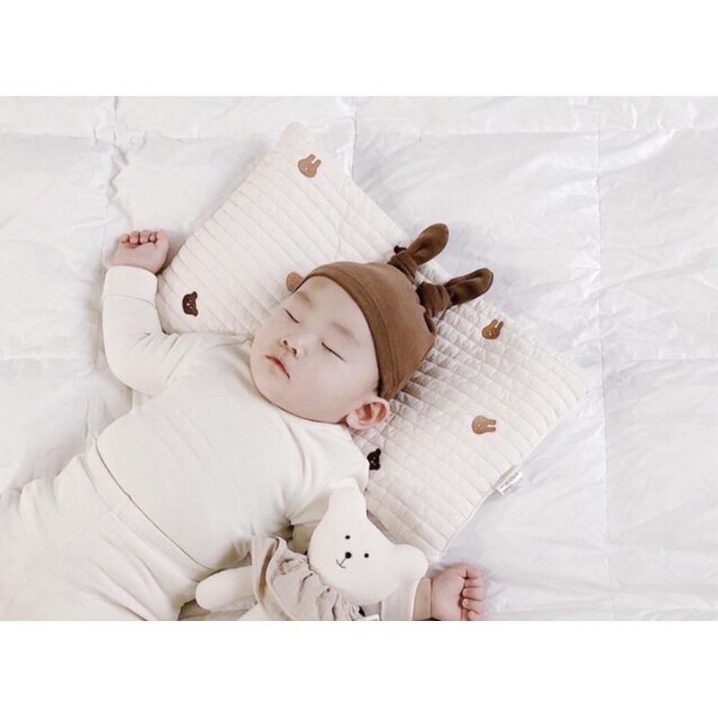 Gối Mỏng Sơ Sinh Dottodot Malolotte Hàn Quốc Thêu Quilting Hình Chữ Nhật Made In Korea - Hình ảnh 3