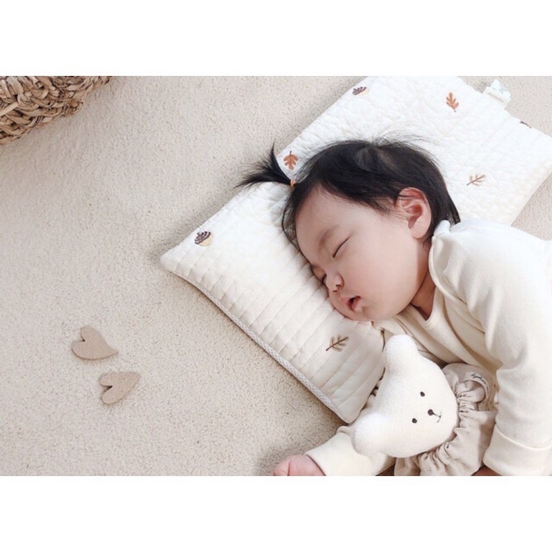 Gối Mỏng Sơ Sinh Dottodot Malolotte Hàn Quốc Thêu Quilting Hình Chữ Nhật Made In Korea - Hình ảnh 4