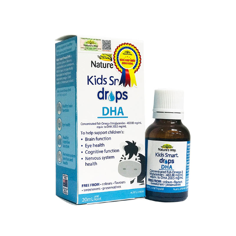 Nature's Way Kids Smart Drops DHA Cho Bé Hỗ Trợ Phát Triển Não Bộ, Thị Lực