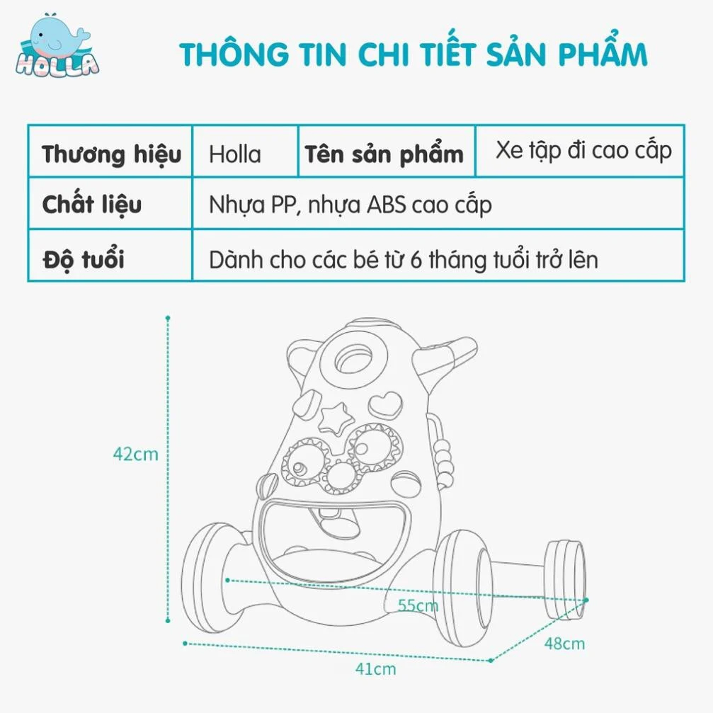 Xe Tập Đi Đa Năng Holla Cao Cấp - Hình ảnh 12