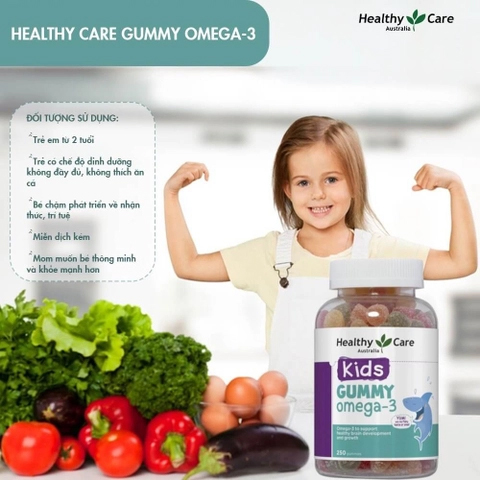Kẹo Dẻo Gummy Omega 3 Úc Healthy Care Cho Bé Từ 2 Tuổi - 250 viên - Hình ảnh 5